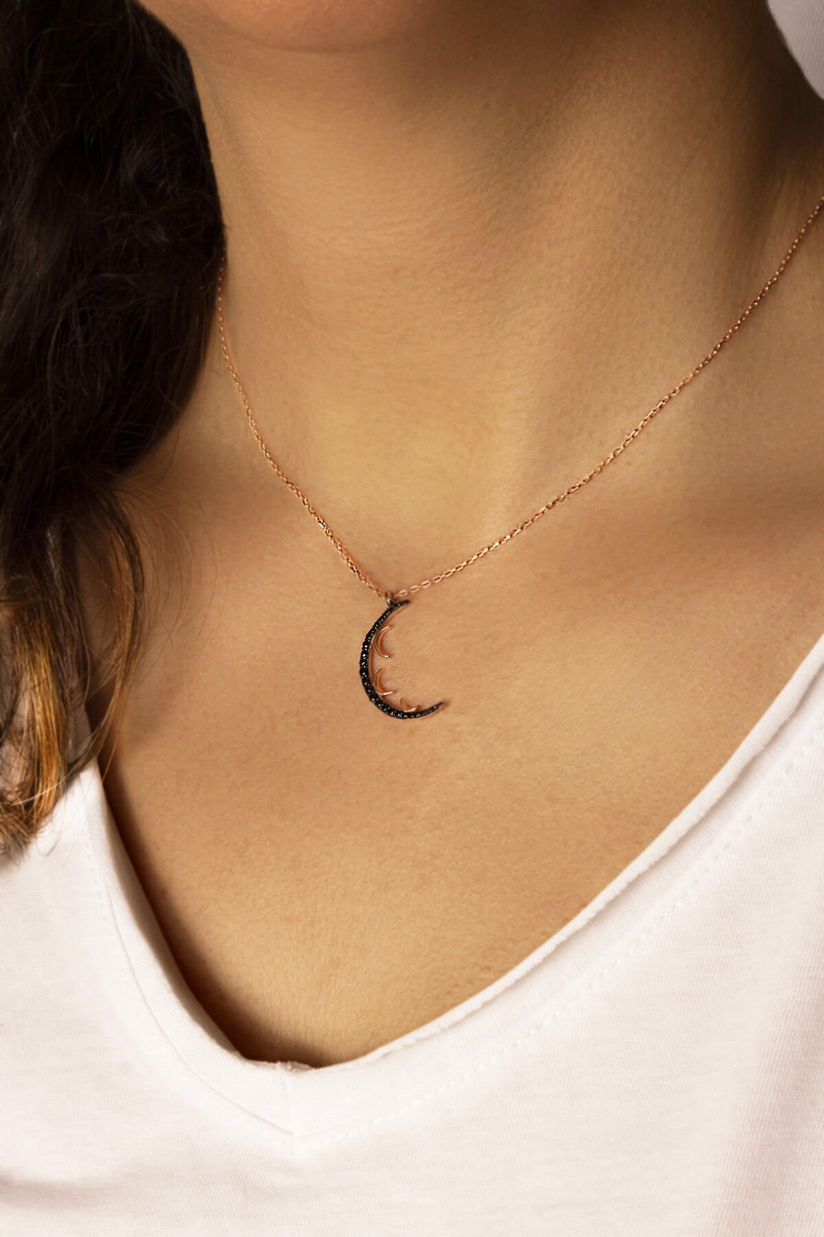 Hilal Model Gümüş Kolye