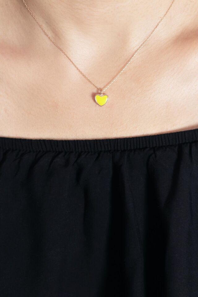 Kalp Mineli Gümüş Kolye