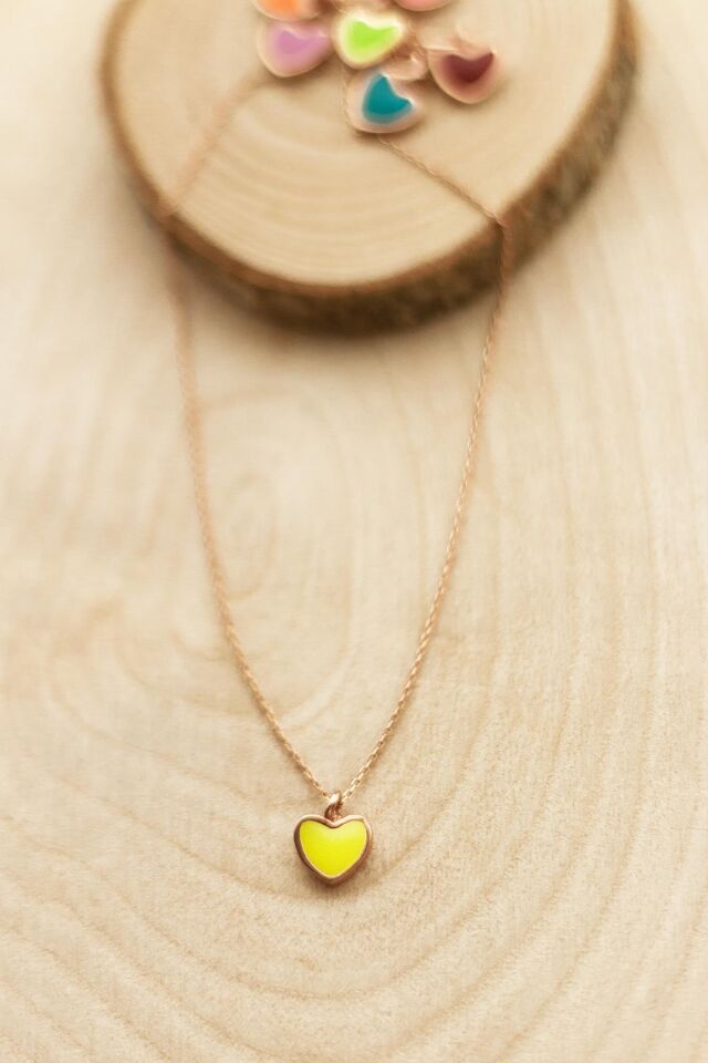 Kalp Mineli Gümüş Kolye