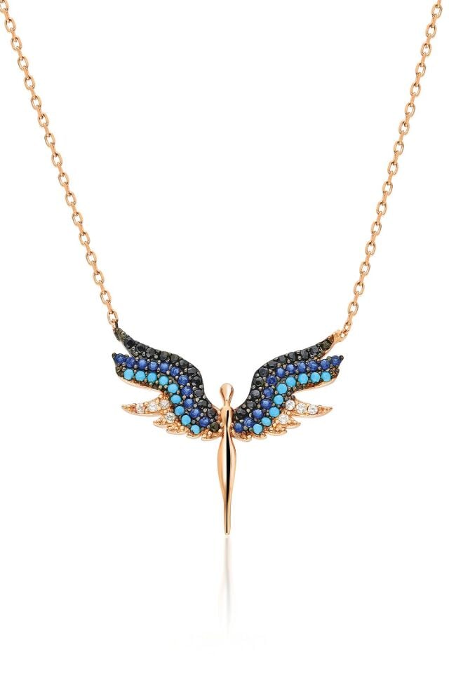 Mikail Meleği Gümüş Kolye -Rose