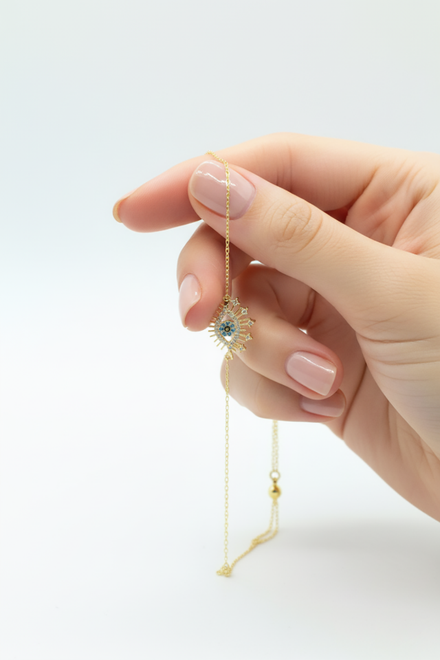 Göz Nazar Gümüş Bileklik - Rose