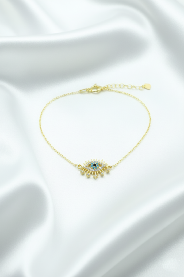 Göz Nazar Gümüş Bileklik - Rose