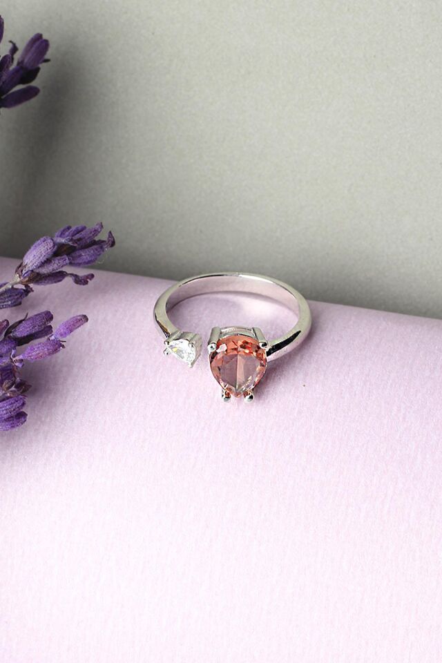 Ayarlanabilir Yüzük Gümüş Damla Sultanit 925 Ayar Gümüş Yüzük