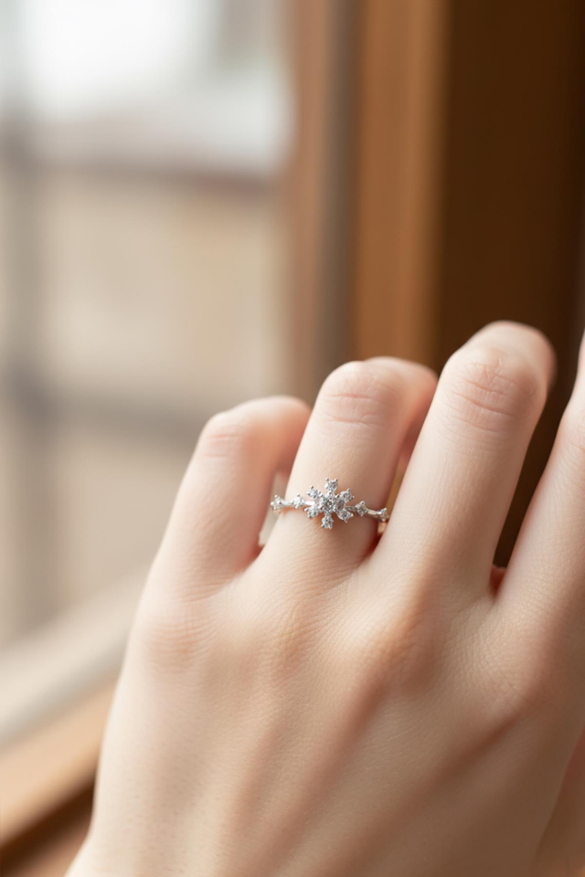 Kadın 925 Ayar Gümüş Ayarlanabilir Tektaş Yüzük