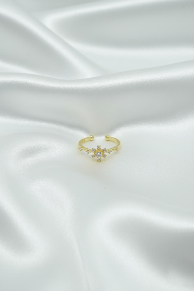 Kadın 925 Ayar Gümüş Ayarlanabilir Tektaş Yüzük