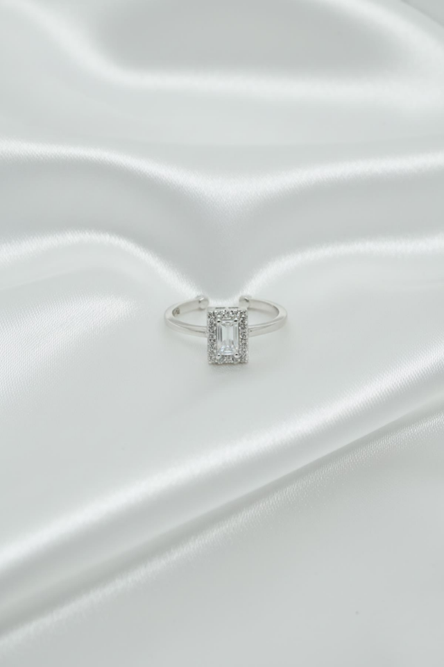 Kadın Gümüş 925 Ayar  Yüzük Ayarlanabilir Baget Yüzük