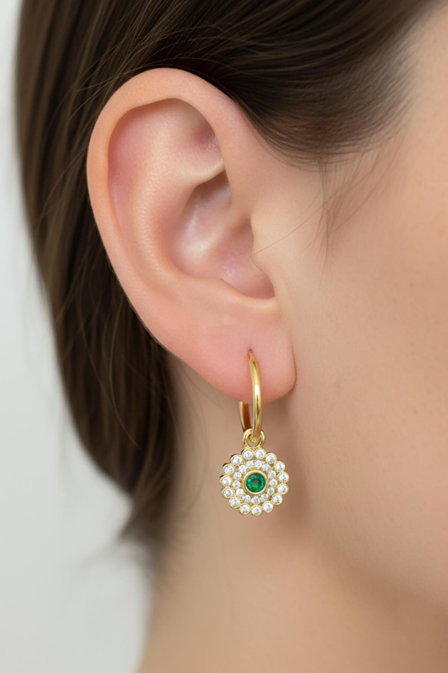 Gümüş Halka Küpe Sallantılı